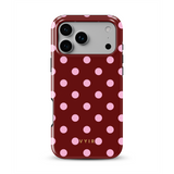 Classic Polka Dots, Burgundy - Tough MagSafe iPhone Case