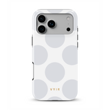 Large Polka Dots, Cloud Gray - Tough Phone Case