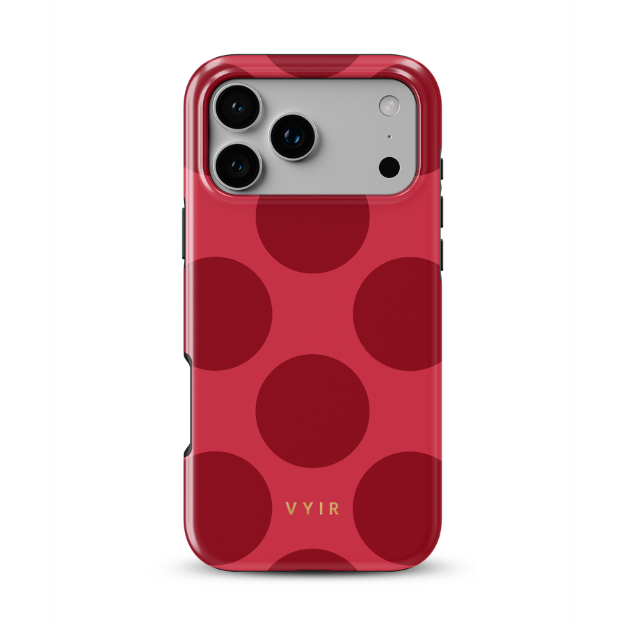 Large Polka Dots, Crimson Red - Tough Phone Case