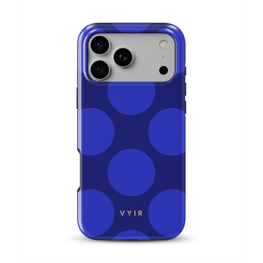 Large Polka Dots, Indigo Blue - Tough Phone Case
