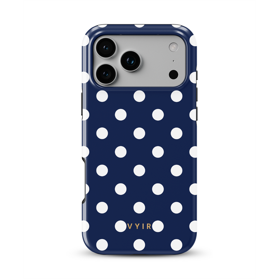 Classic Polka Dots, Old Money Blue - Tough MagSafe iPhone Case
