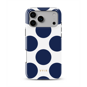 Large Polka Dots, Old Money Blue - Shockproof Phone Case - VYIR