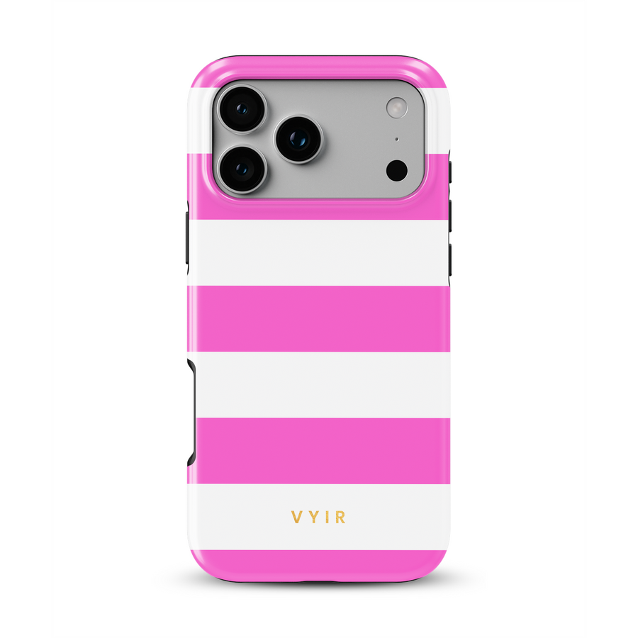 Horizontal Stripes, Fashion Pink - Tough Phone Case
