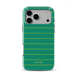 Horizontal Stripes, Goldline Green - Tough Phone Case