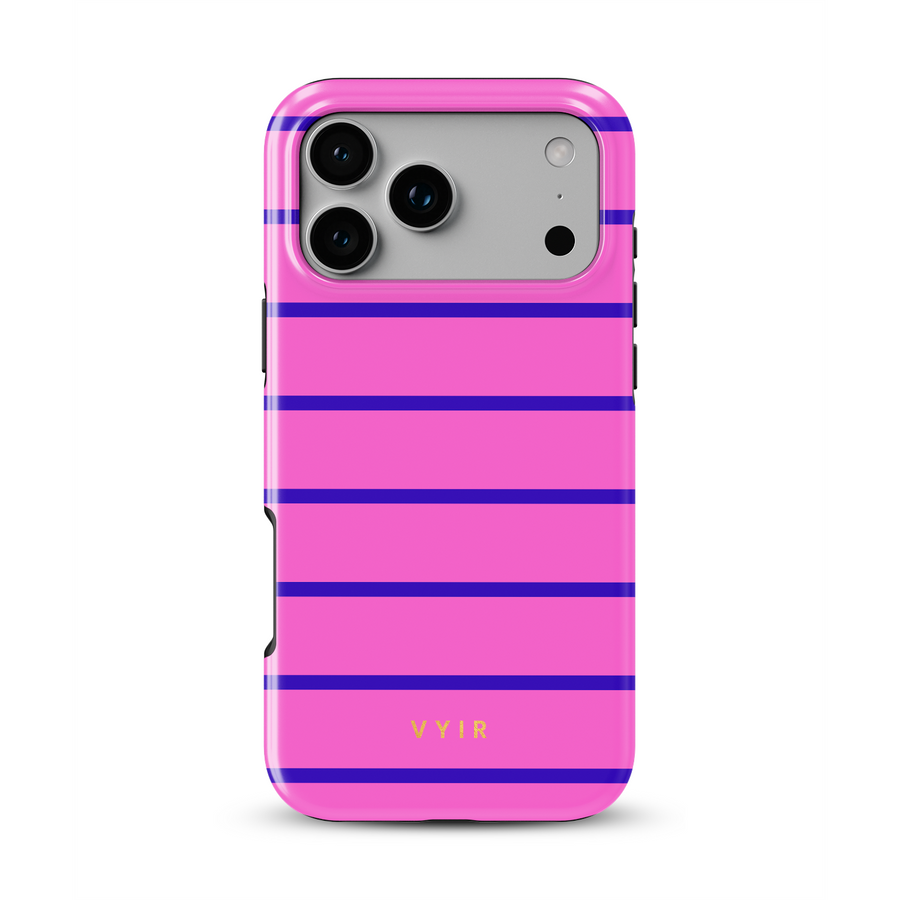 Horizontal Stripes, Pink Curtains - Tough MagSafe iPhone Case