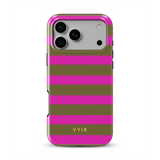 Horizontal Stripes, Urban Olive - Tough MagSafe iPhone Case