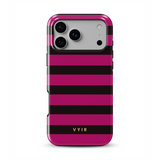 Horizontal Stripes, Wine Red - Tough Phone Case