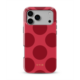 Large Polka Dots, Crimson Red - Tough MagSafe iPhone Case