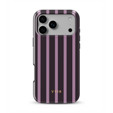 Luxe Stripes, Plum - Tough MagSafe iPhone Case