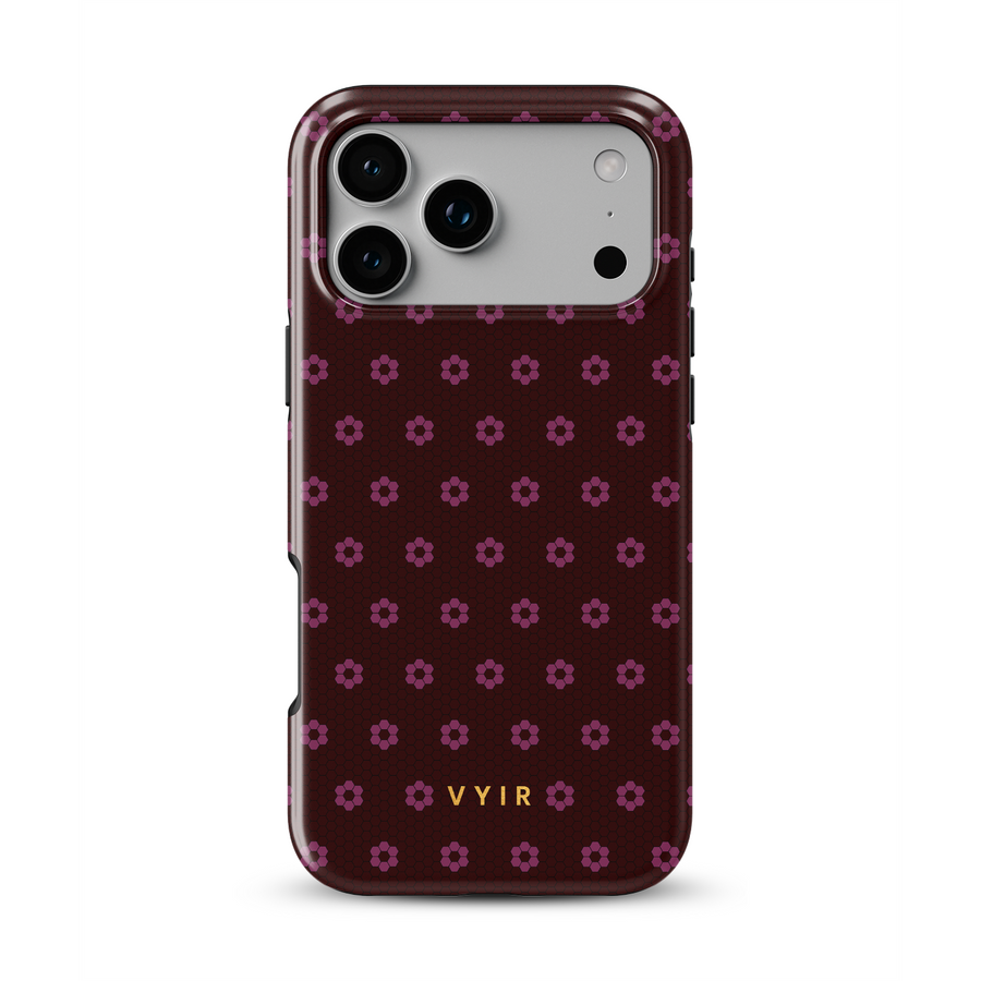 VYIR Signature Flowers, Burgundy - Tough MagSafe iPhone Case
