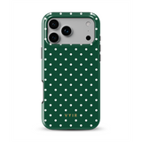 Tiny Polka Dots, Forest Green - Tough MagSafe iPhone Case