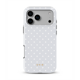 Tiny Polka Dots, Pearl White - Tough MagSafe iPhone Case