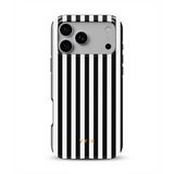 Vertical Stripes, Black and White - Tough Phone Case