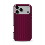 Vertical Stripes, Merlot - Tough MagSafe iPhone Case