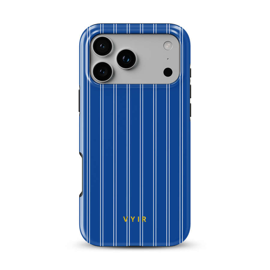 Vertical Stripes, Mediterranean Blue - Tough MagSafe iPhone Case