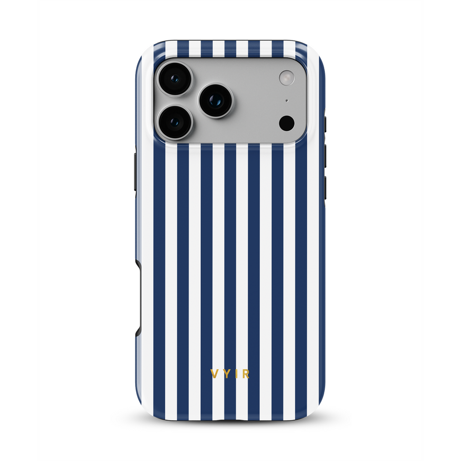 Vertical Stripes, Old Money Blue - Tough Phone Case