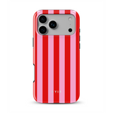 Vertical Stripes, Red Blush - Tough MagSafe iPhone Case