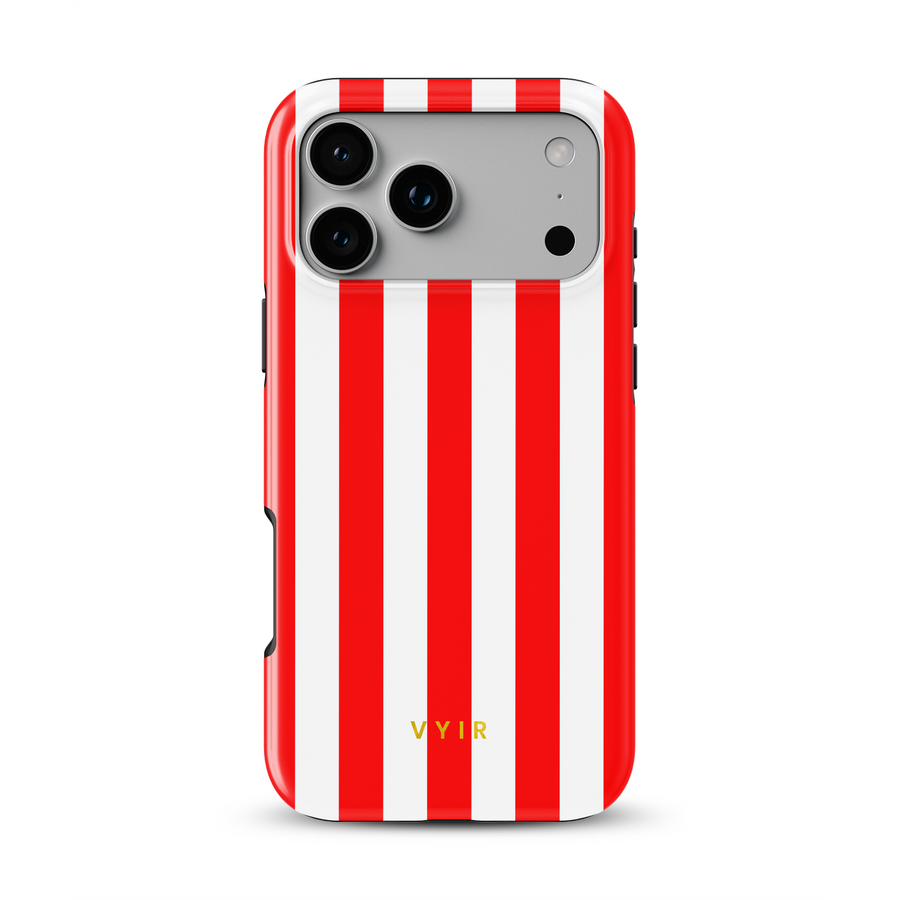 Vertical Stripes, Red Silk - Tough Phone Case