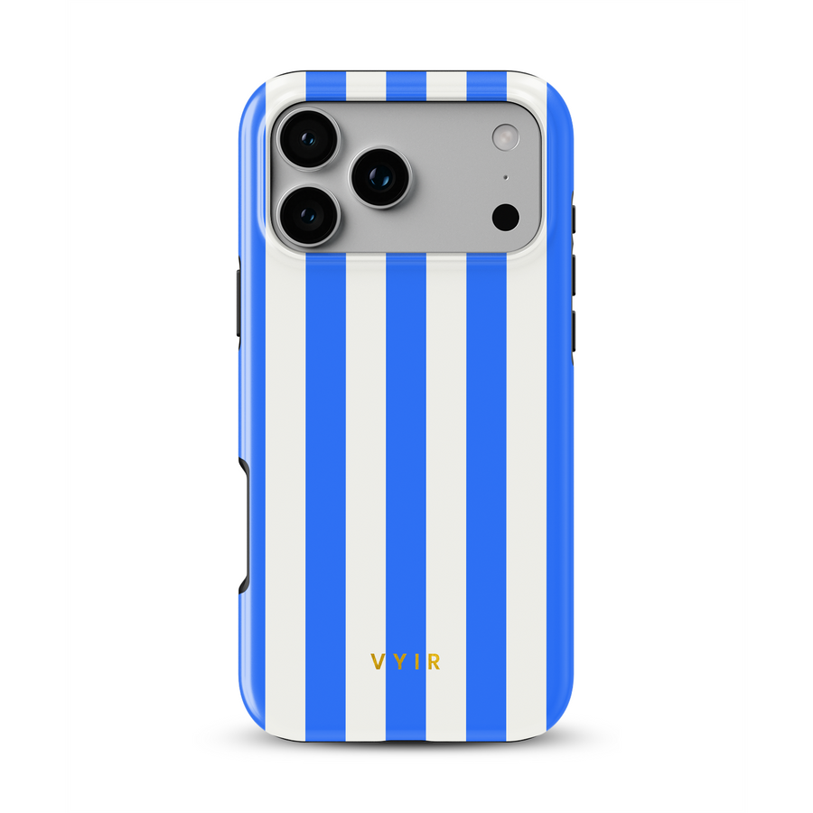 Vertical Stripes, Riviera Blue - Tough MagSafe iPhone Case