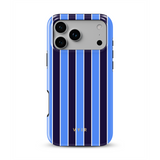 Vertical Stripes, Rivoli Blue - Tough MagSafe iPhone Case