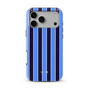 Vertical Stripes, Rivoli Blue - Shockproof Phone Case - VYIR