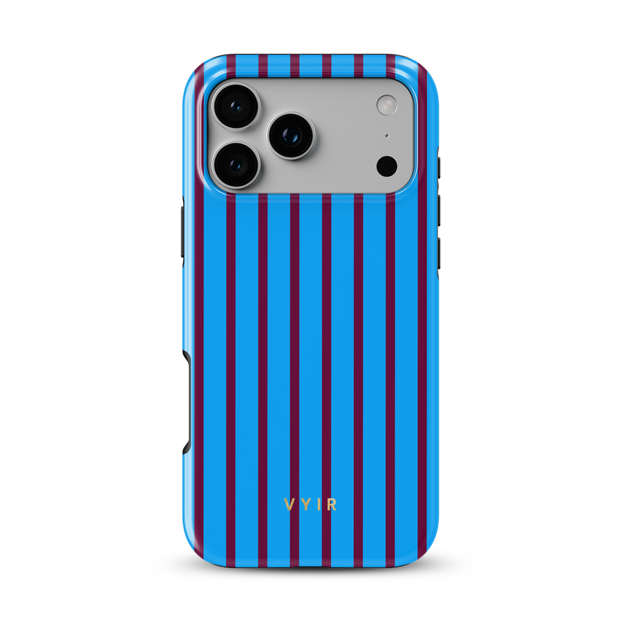 Vertical Stripes, Track Blue - Tough MagSafe iPhone Case
