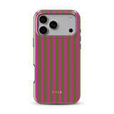 Vertical Stripes, Urban Olive - Tough MagSafe iPhone Case