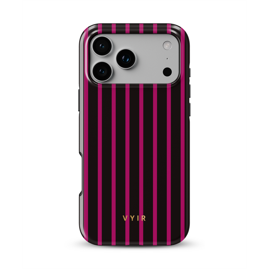 Vertical Stripes, Wine Red - Tough MagSafe iPhone Case