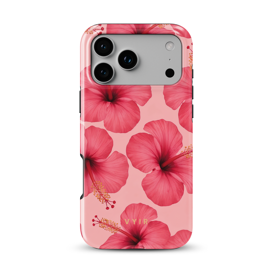 Pink Hibiscus Glow - Tough MagSafe iPhone Case