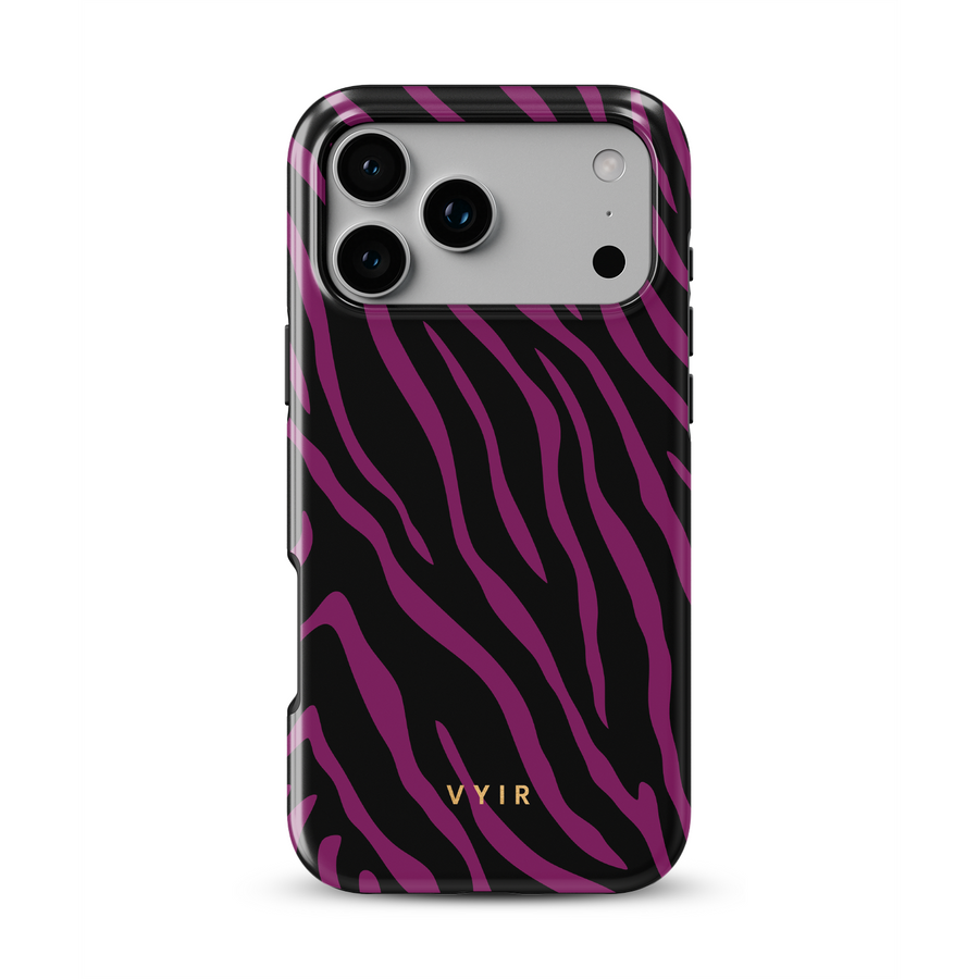 Zebra Luxe, Burgundy - Tough MagSafe iPhone Case