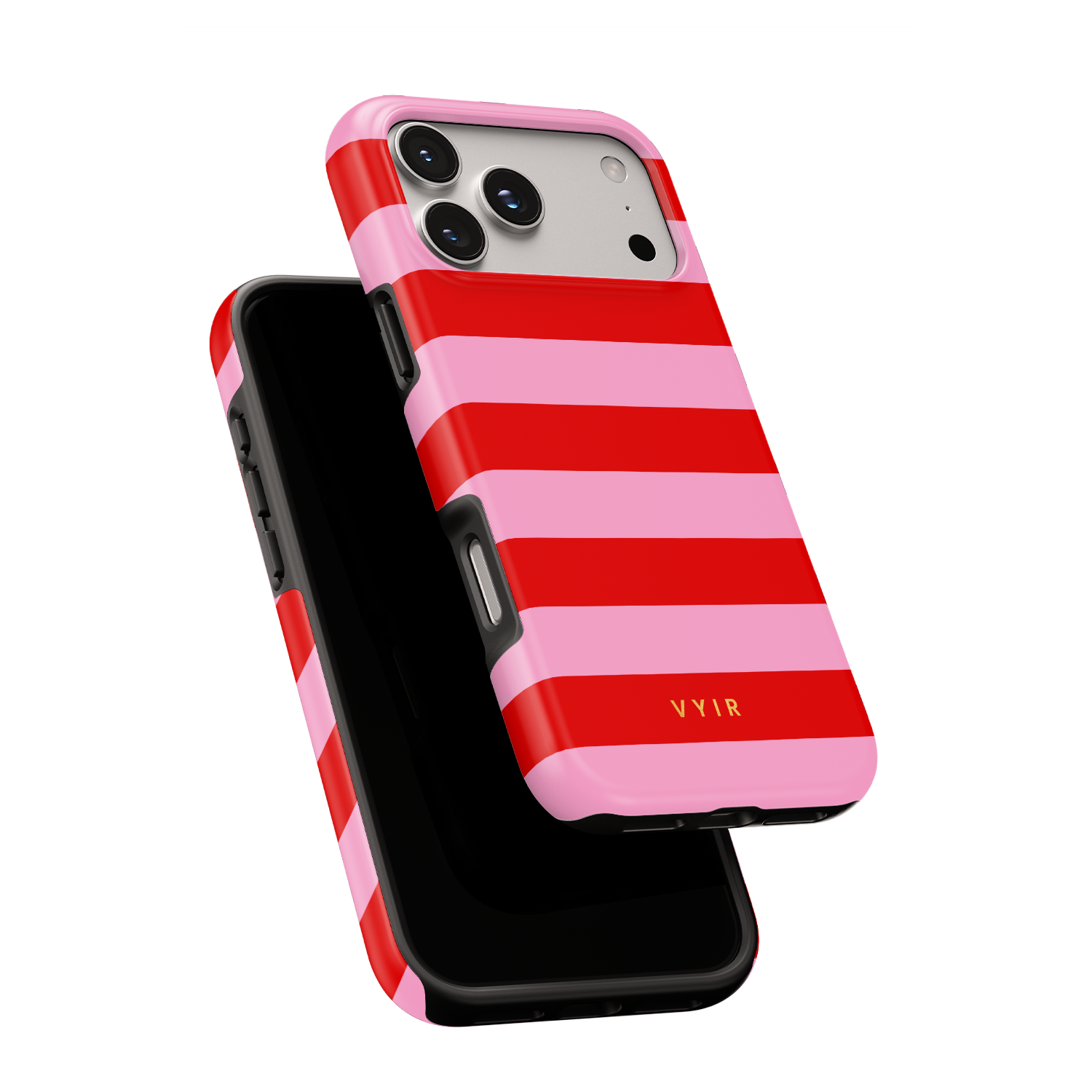 Horizontal Stripes, Red Blush - Shockproof Phone Case - VYIR