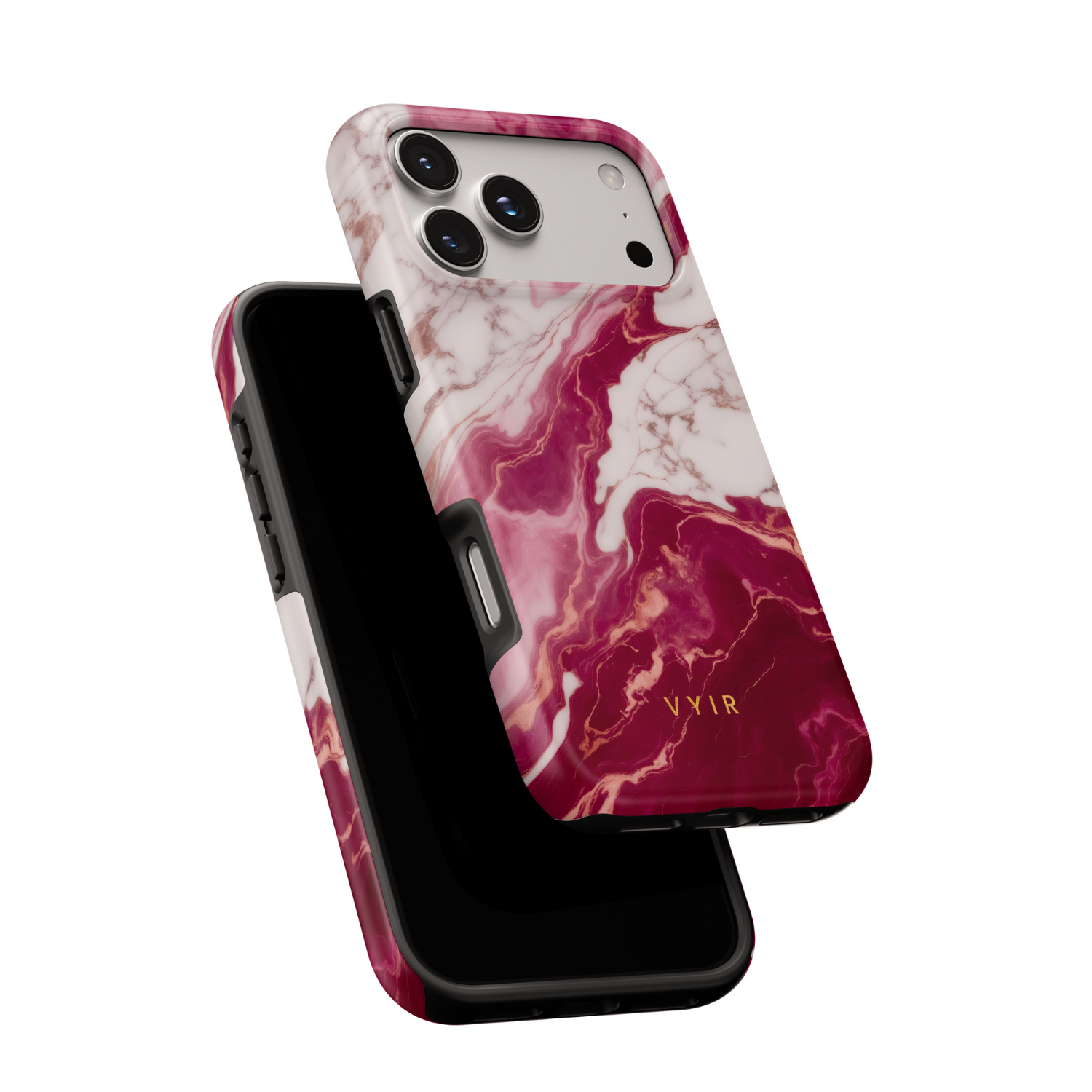Italian Marble Burgundy - Shockproof Phone Case - VYIR