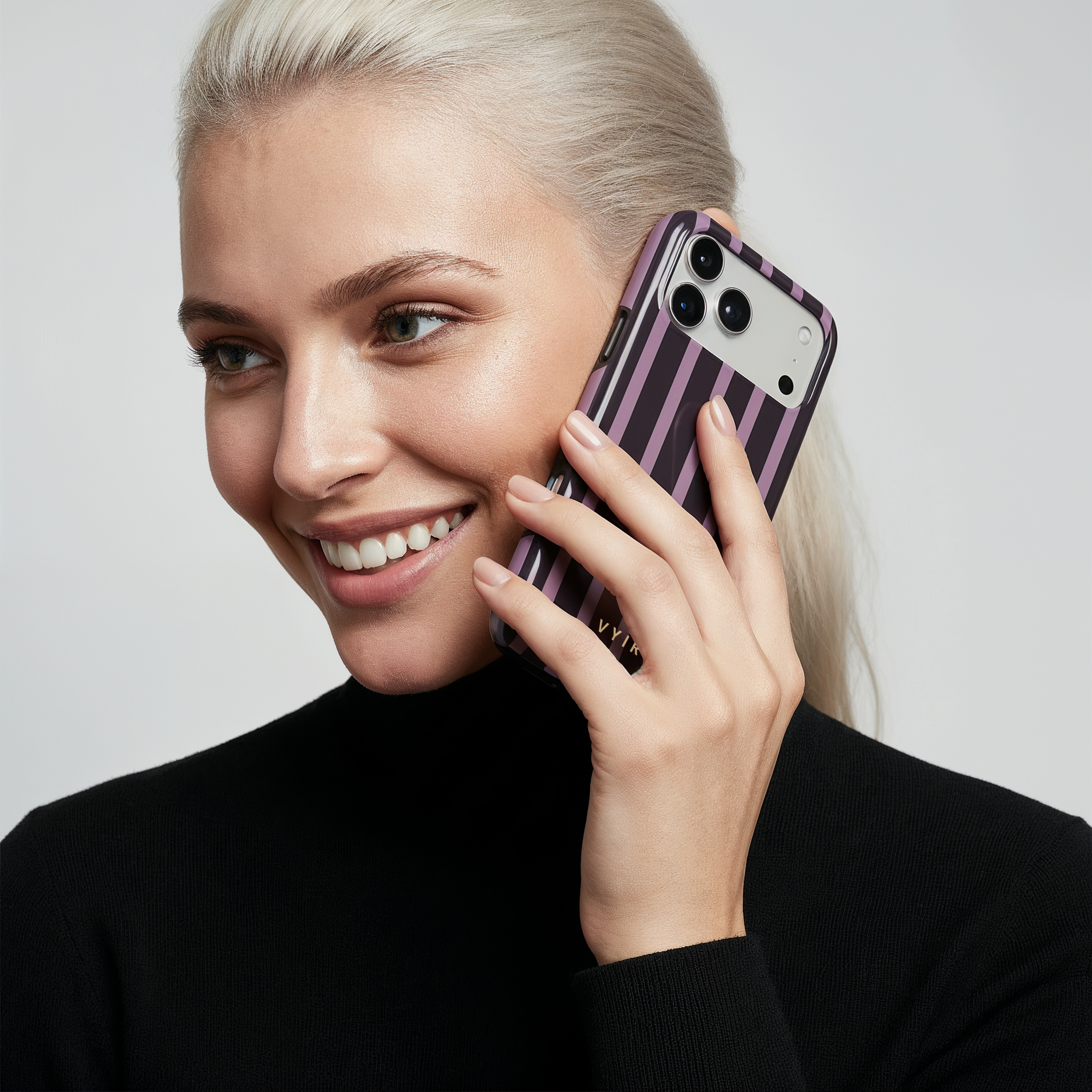 Luxe Stripes, Plum - Shockproof Phone Case - VYIR