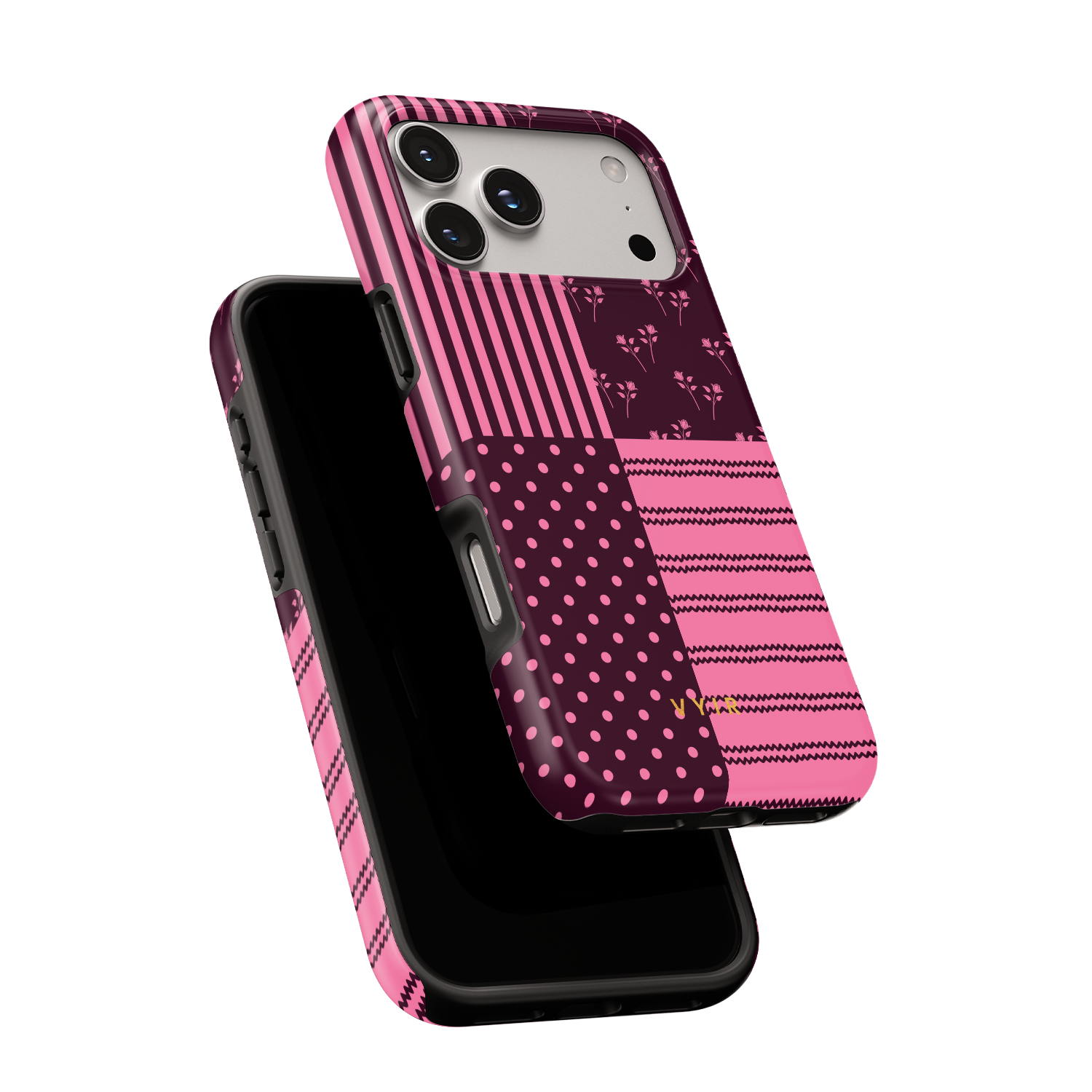 VYIR Signature 4-Checker, Burgundy - Shockproof Phone Case - VYIR