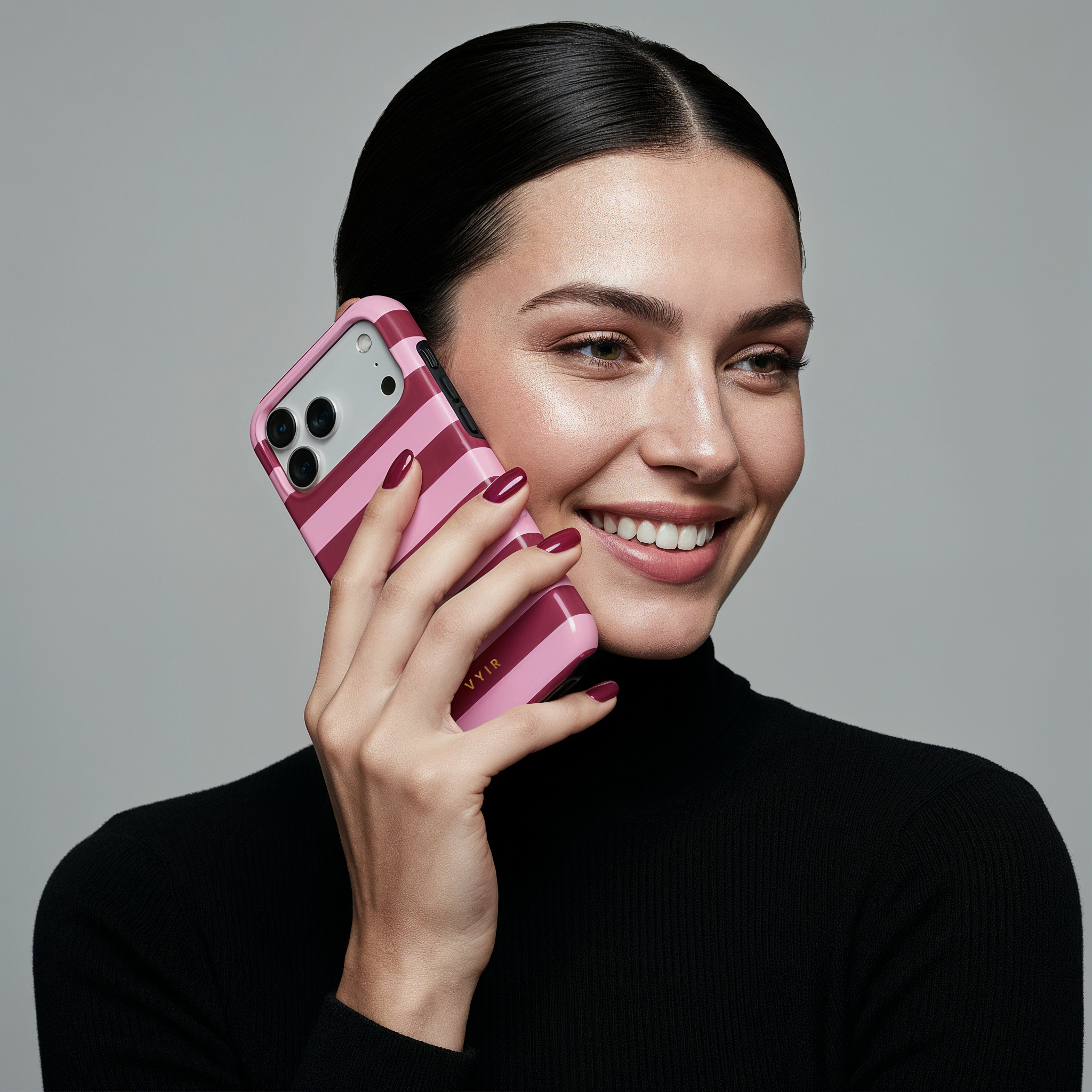 Horizontal Stripes, Candy Pink - Shockproof Phone Case - VYIR