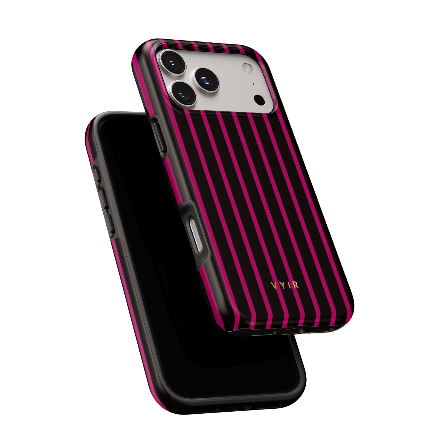 Vertical Stripes, Wine Red - Shockproof Phone Case - VYIR