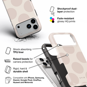 Big Polka Dots, Oatmilk - Shockproof iPhone Case - VYIR