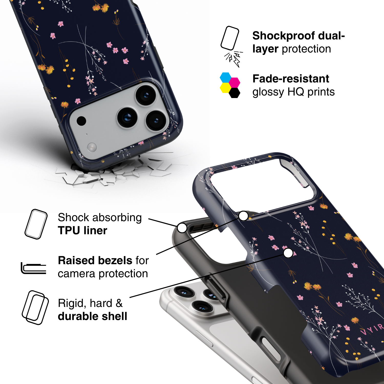 Starfall Wildflower - Shockproof Phone Case - VYIR