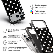 Classic Polka Dots, Black Noir - Shockproof Phone Case - VYIR