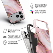 Golden Luxe Marble Pink - Shockproof Phone Case - VYIR