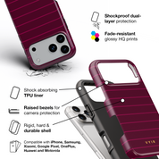 Horizontal Stripes, Merlot - Shockproof Phone Case - VYIR