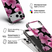 Violet Night Hibiscus - Shockproof Phone Case - VYIR
