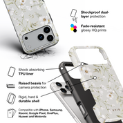 White Blossom Drift - Shockproof Phone Case - VYIR
