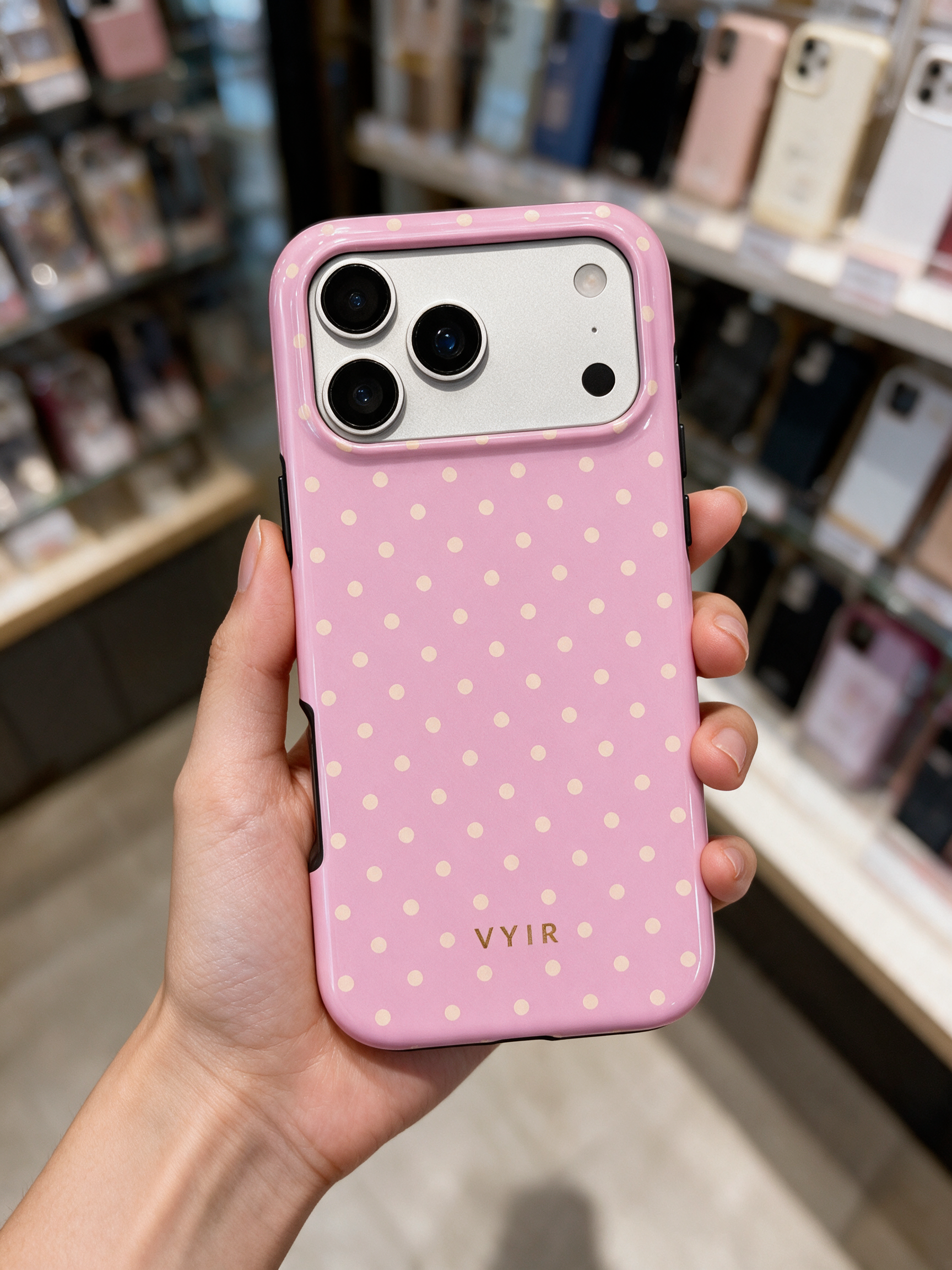 Tiny Polka Dots, Feminine Pink - Tough Phone Case