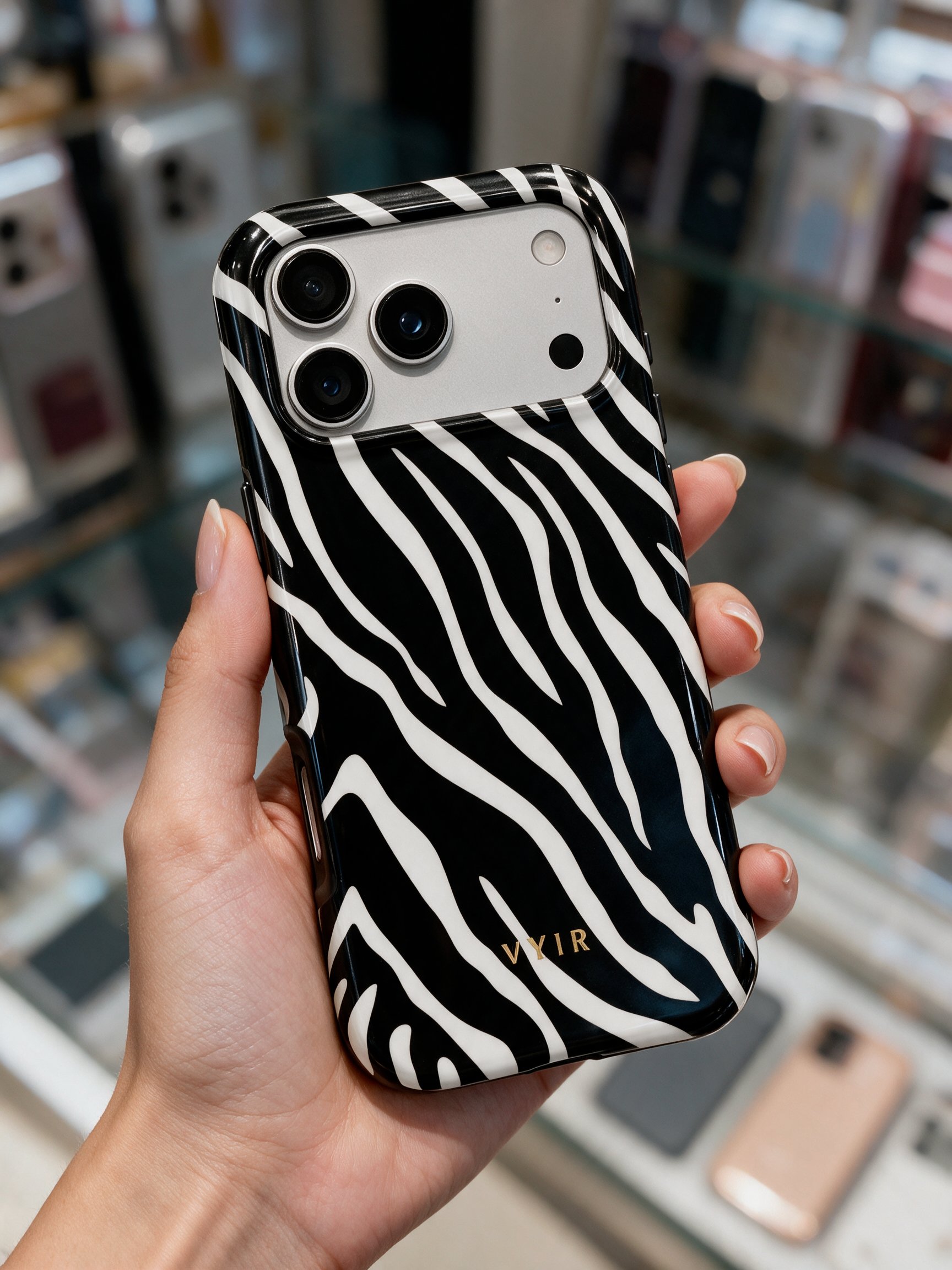Zebra Luxe, Black and White - Tough MagSafe iPhone Case