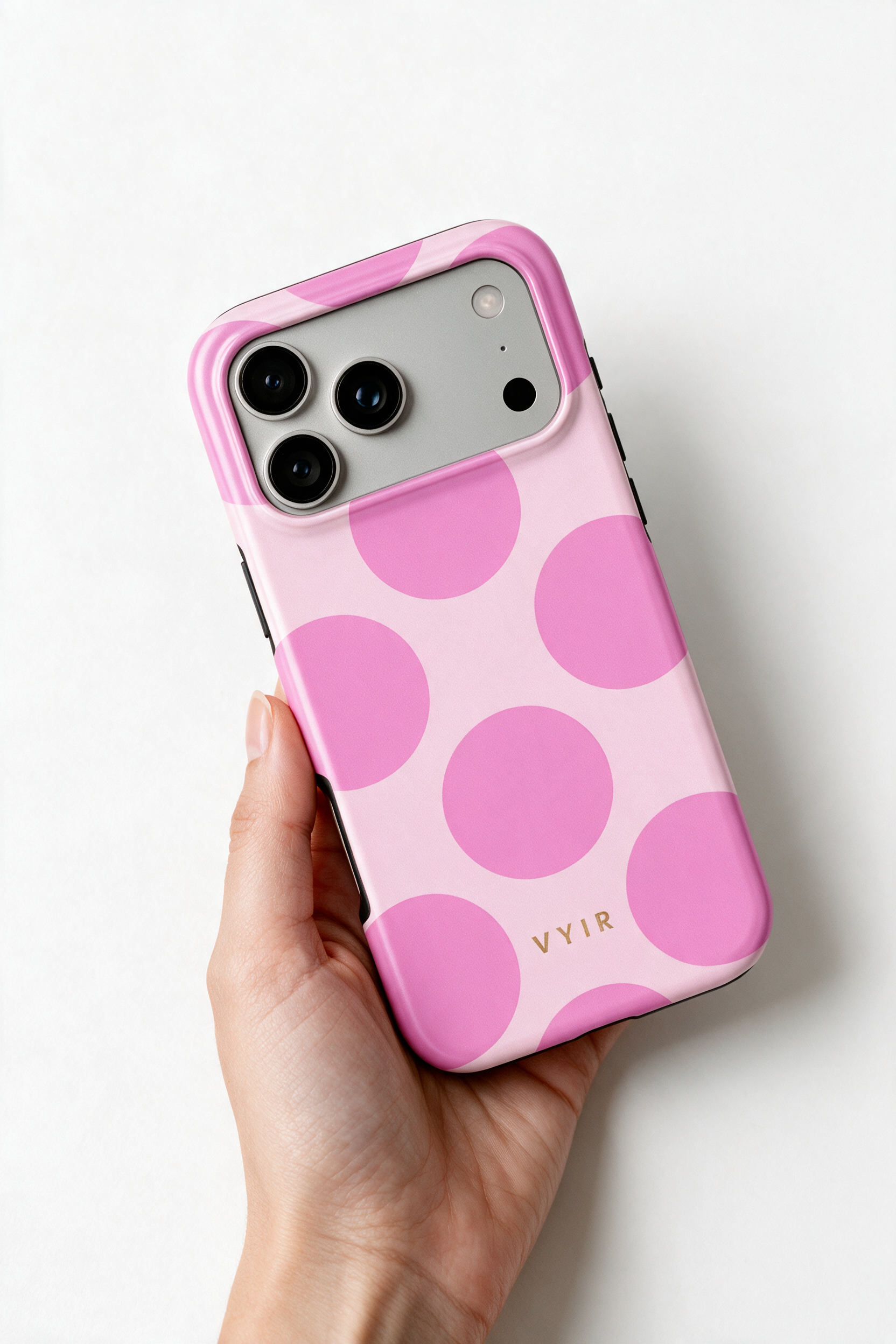 Large Polka Dots, Bubbly Pink - Tough Phone Case